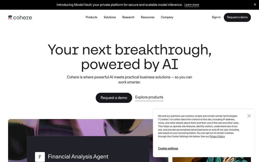 Screenshot of Cohere Screenshot of Cohere