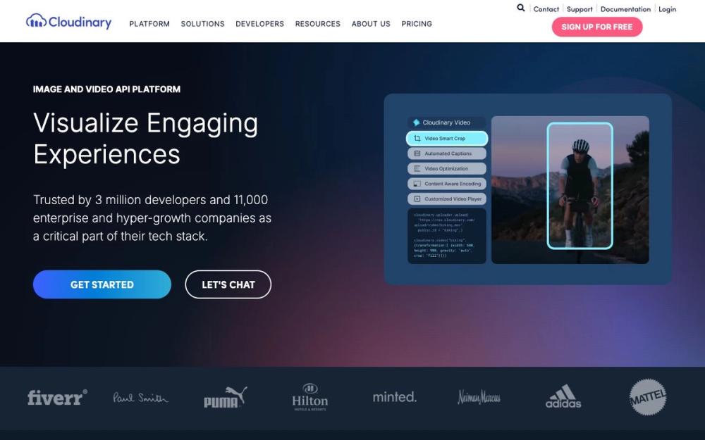 Screenshot of Cloudinary