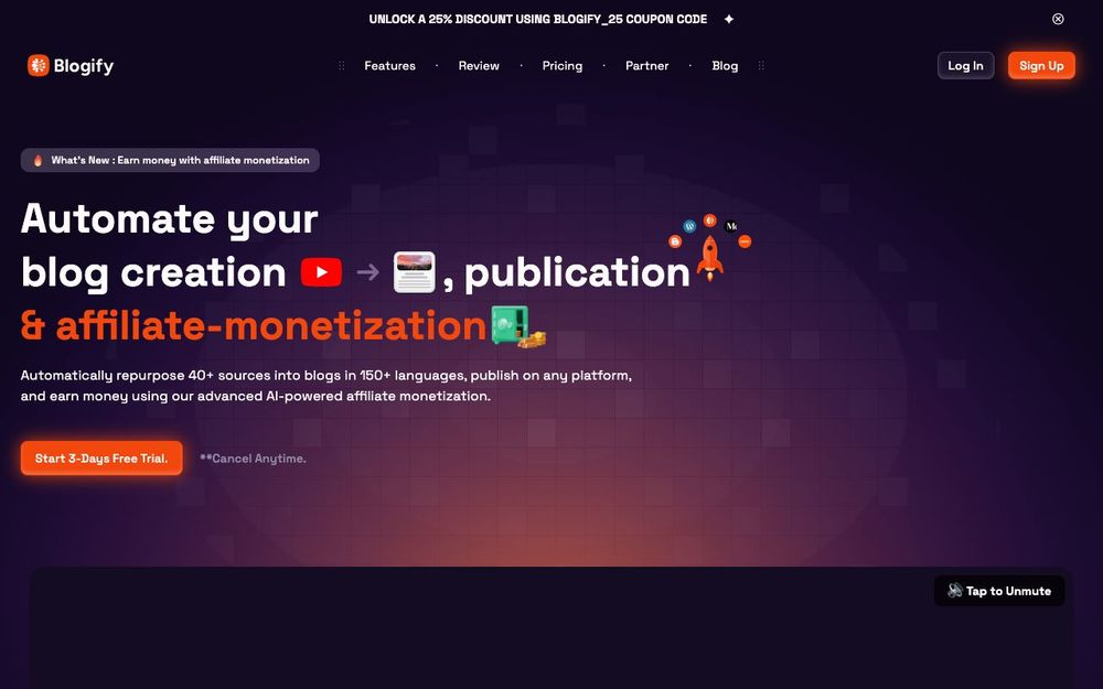 Screenshot of Blogify AI Screenshot of Blogify AI