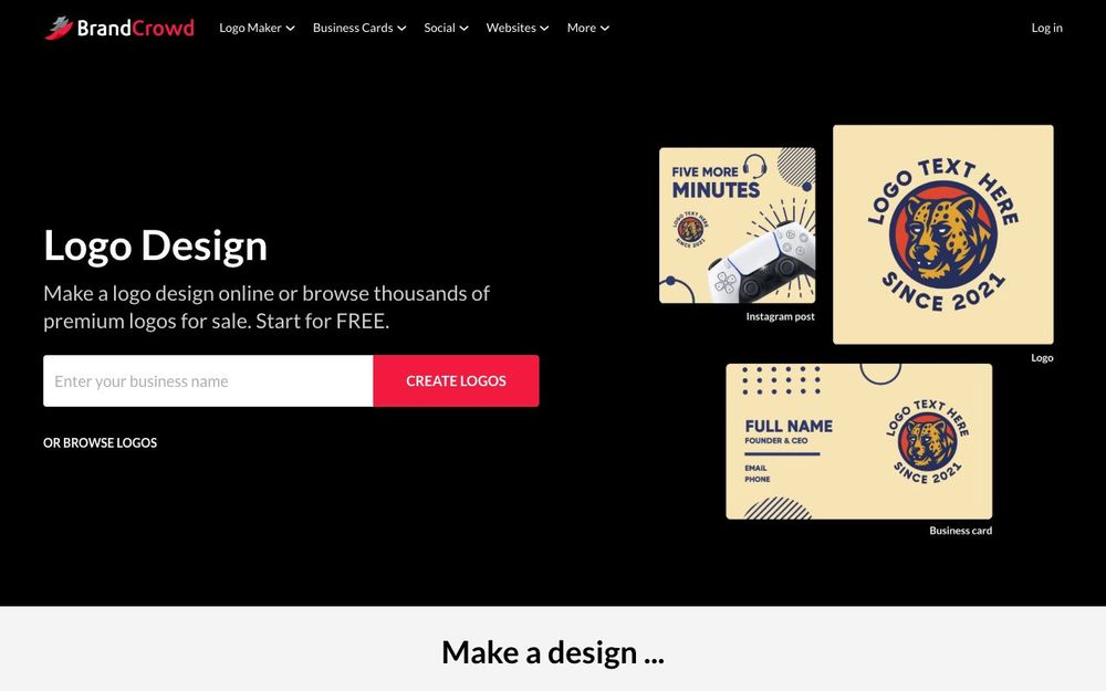 Screenshot of BrandCrowd