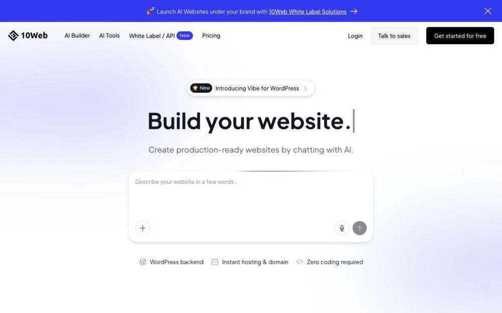 Screenshot of 10Web Screenshot of 10Web