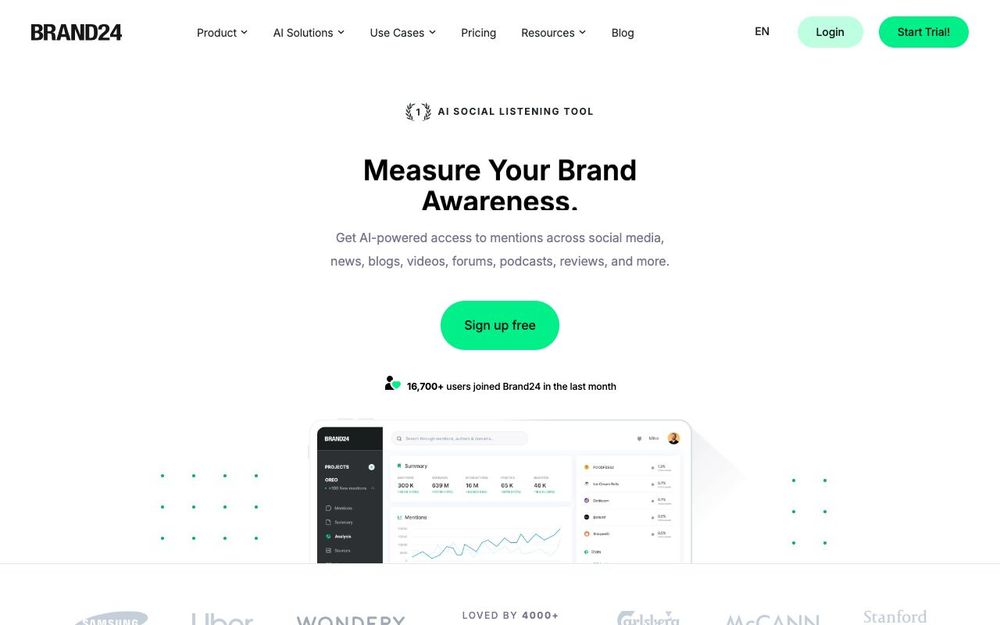 Screenshot of Brand24