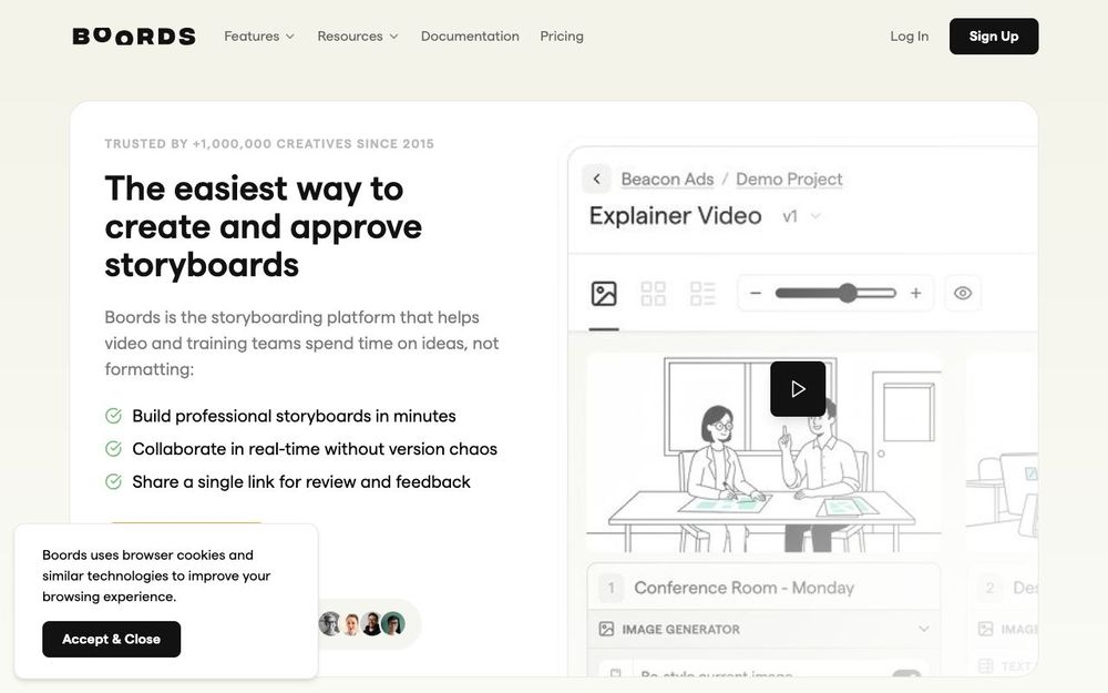 Screenshot of Boords Screenshot of Boords