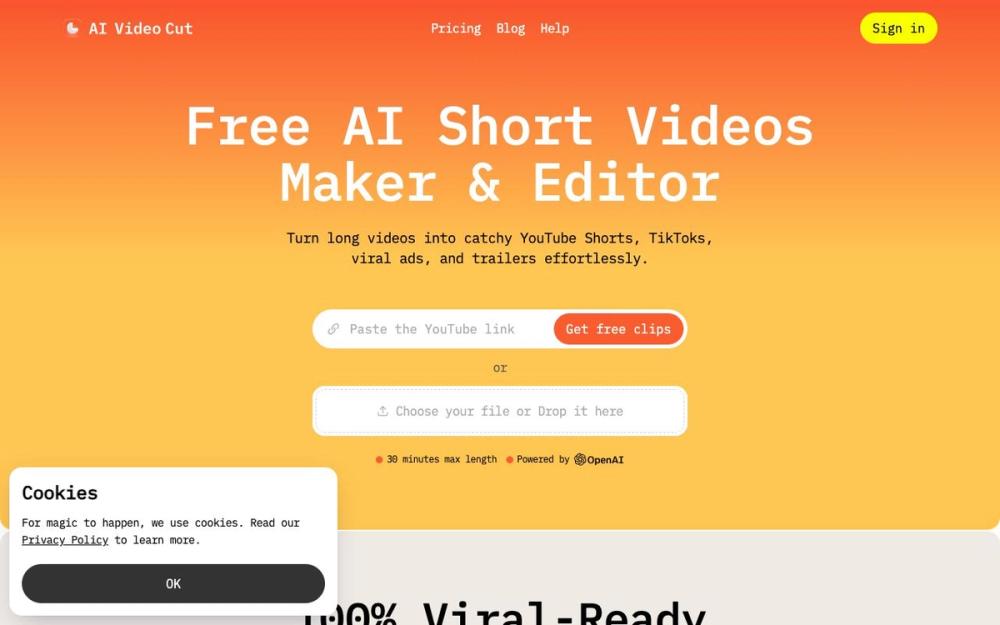 Screenshot of AI Video Cut Screenshot of AI Video Cut