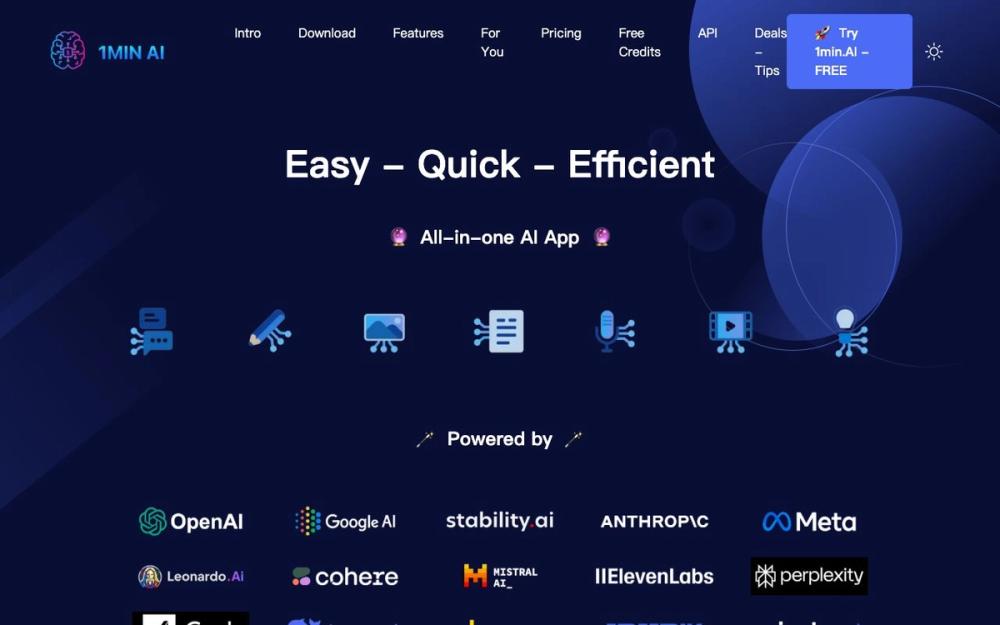 Screenshot of 1min.ai Screenshot of 1min.ai