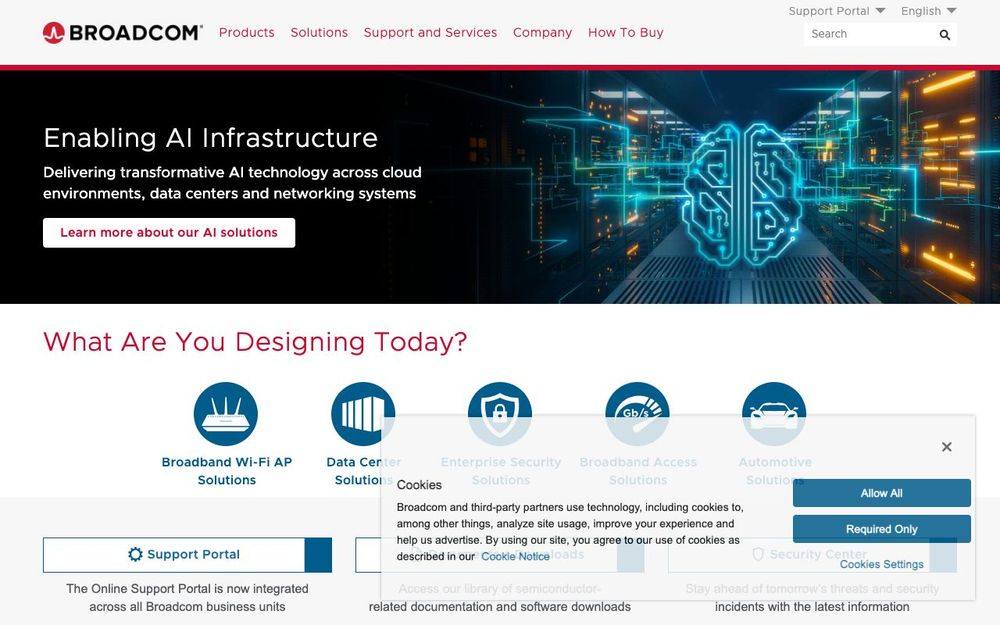 Screenshot of Broadcom