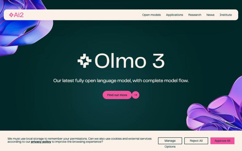 Screenshot of Allen Institute for AI (AI2) Screenshot of Allen Institute for AI (AI2)