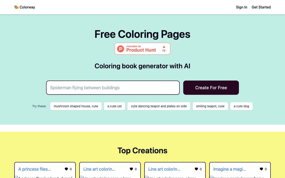 Screenshot of Colorway AI