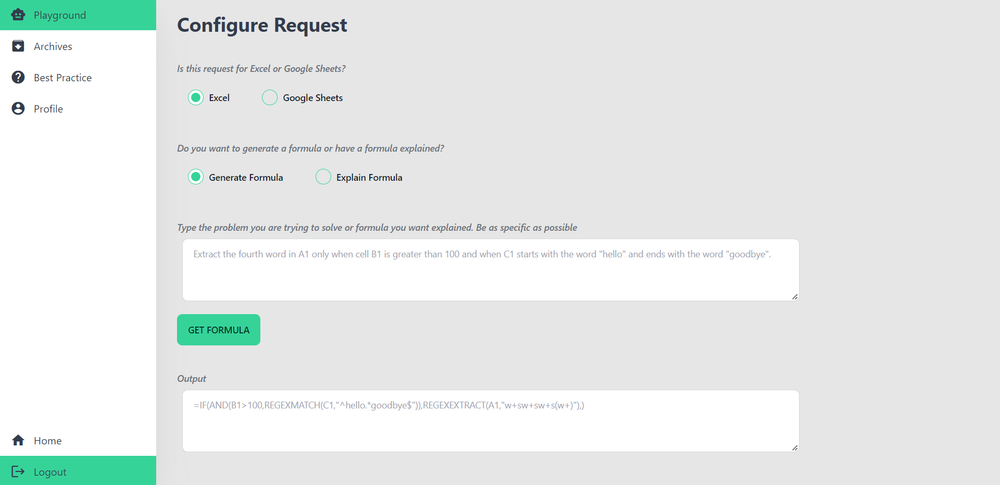 Screenshot of AI Excel Bot Screenshot of AI Excel Bot