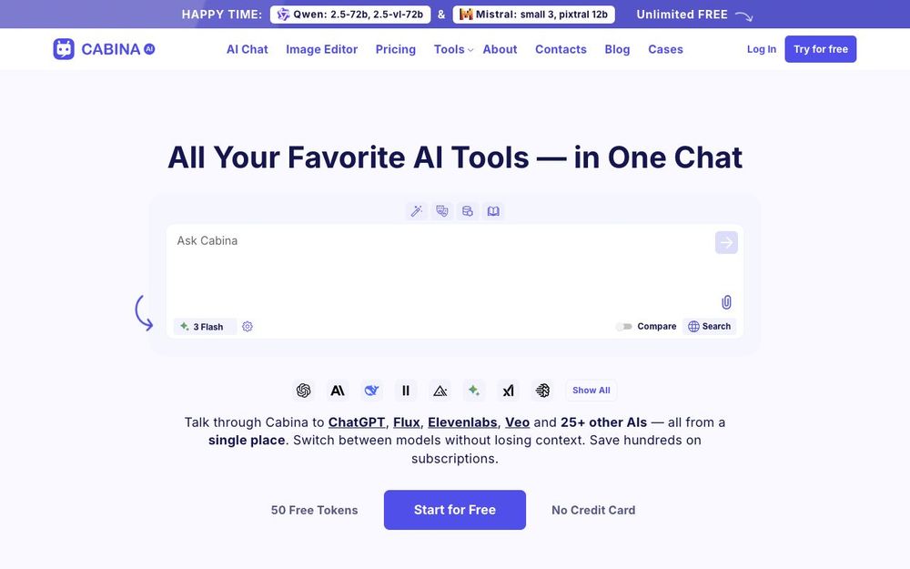 Screenshot of Cabina AI Screenshot of Cabina AI