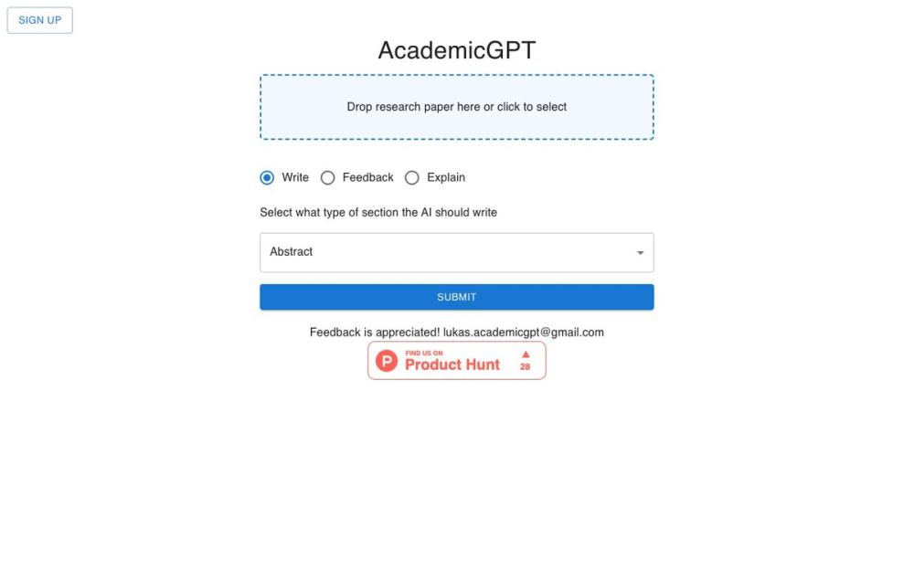 Screenshot of Academic GPT Screenshot of Academic GPT