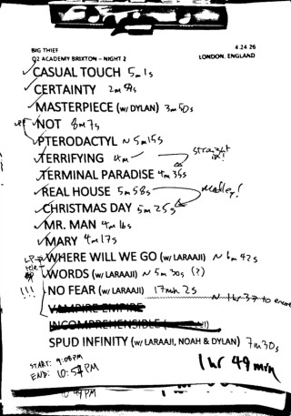 02 Academy Brixton Setlist (Night 2)