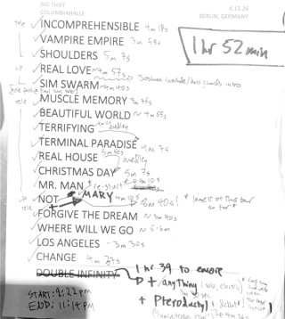 Columbiahalle (Berlin, Germany) Setlist