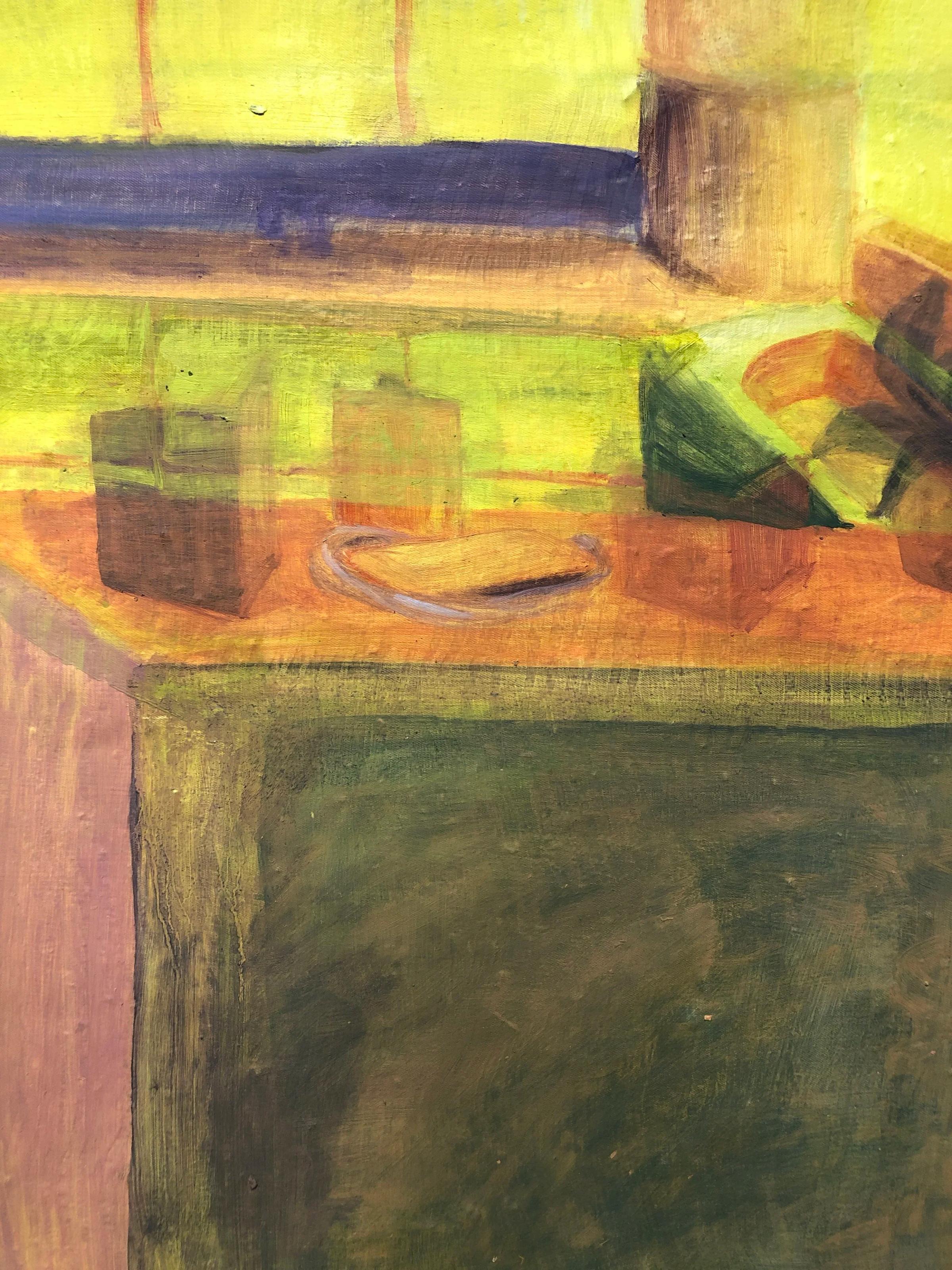 Pesach lunch, acrylic and oil on fabric, 2020