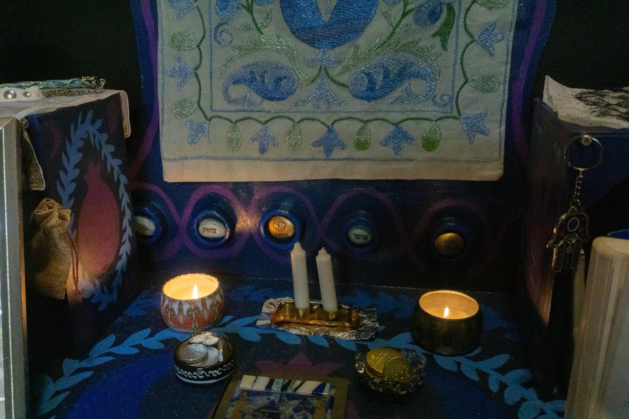 altar, hand-painted wood, 2022