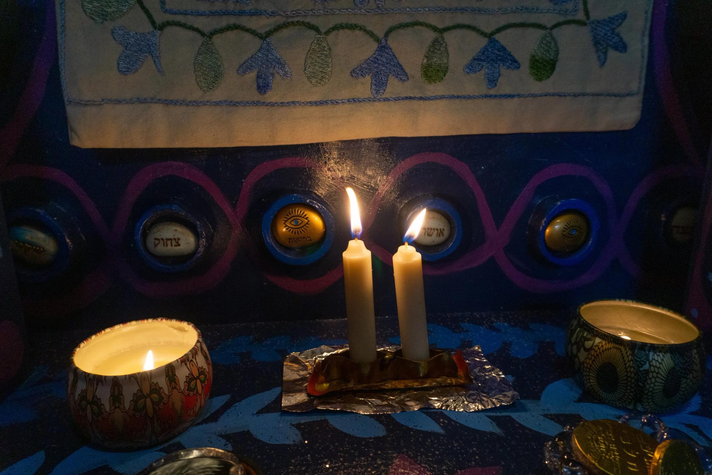 altar, hand-painted wood, 2022