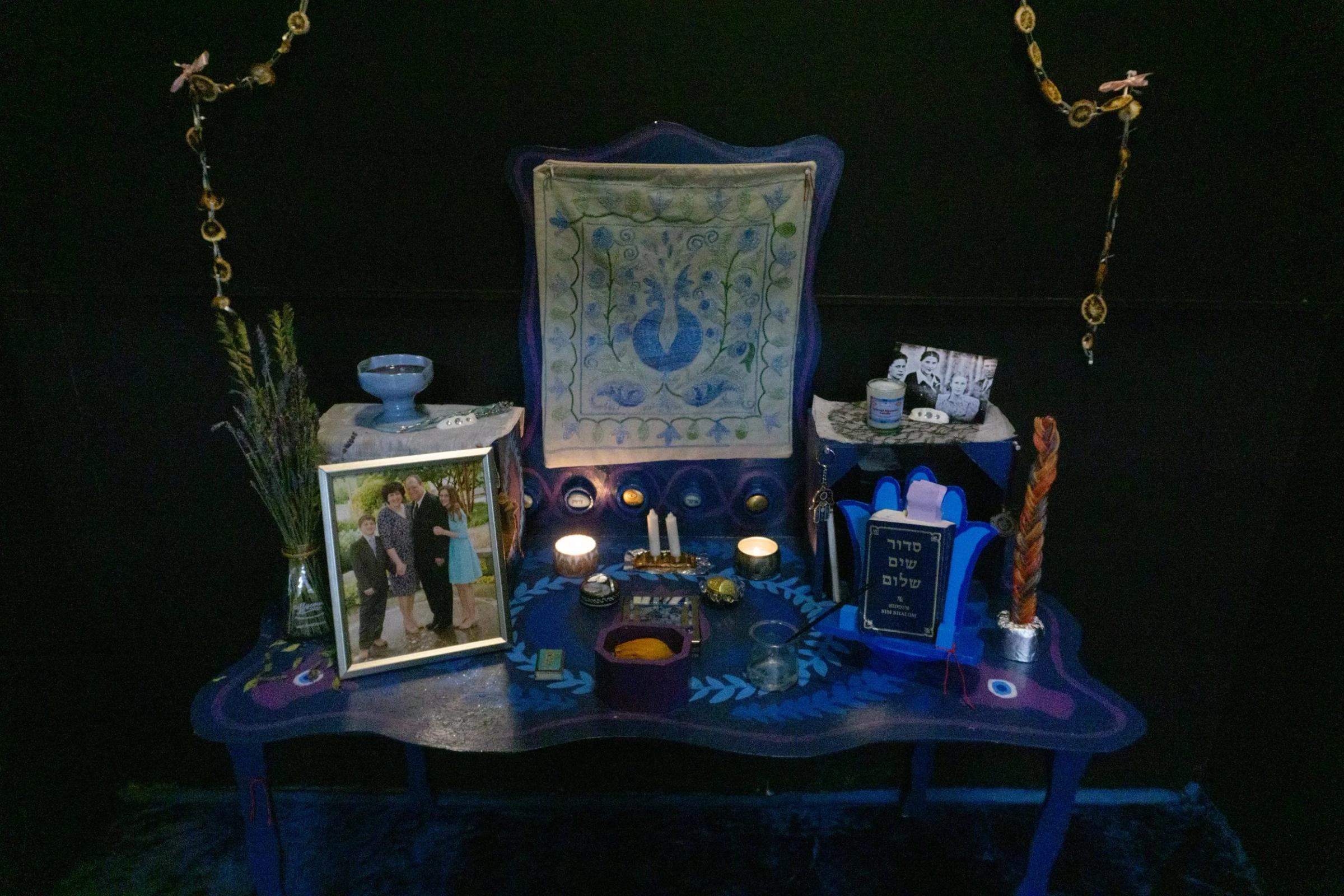 altar, hand-painted wood, 2022