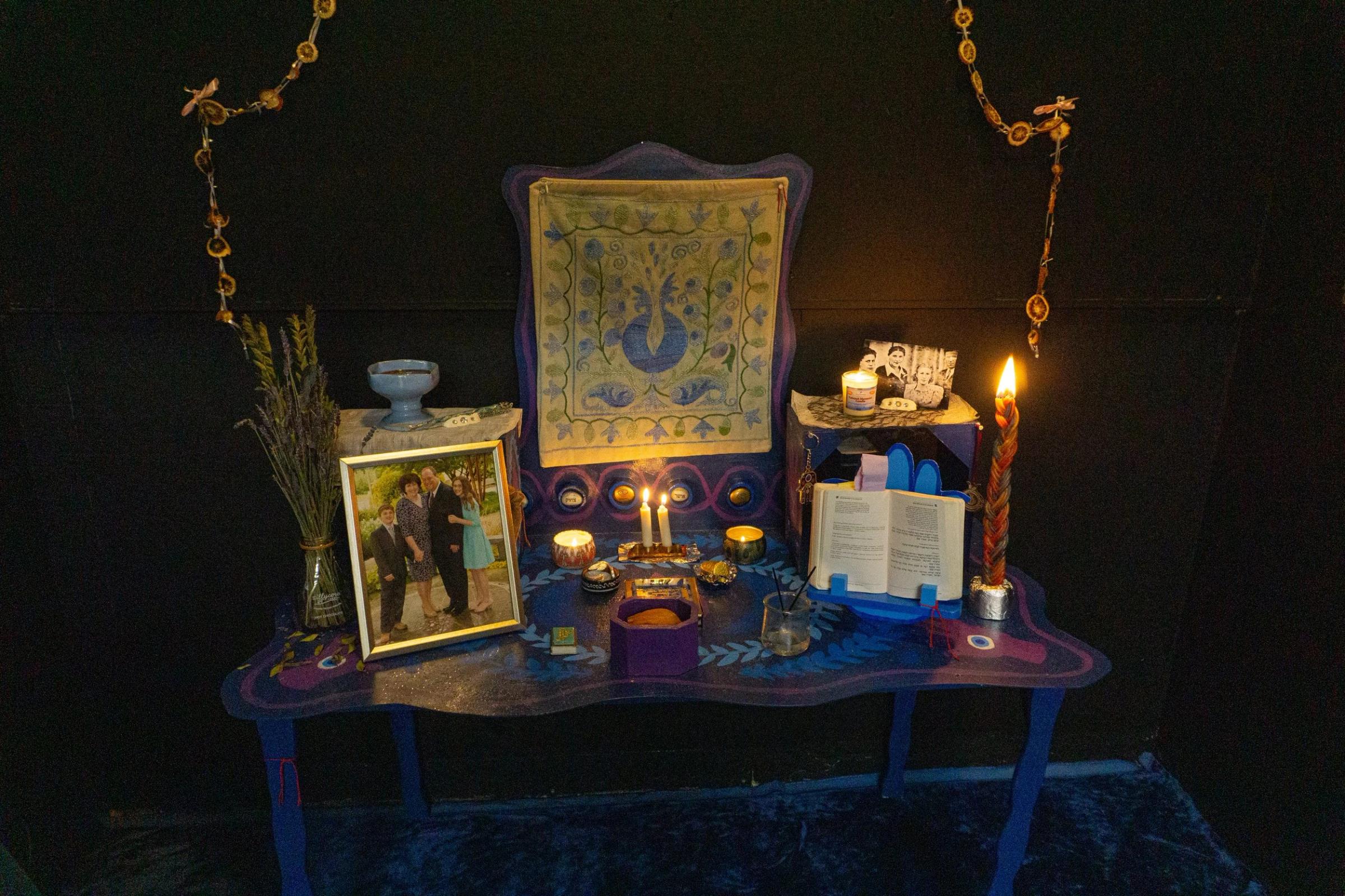 altar, hand-painted wood, 2022