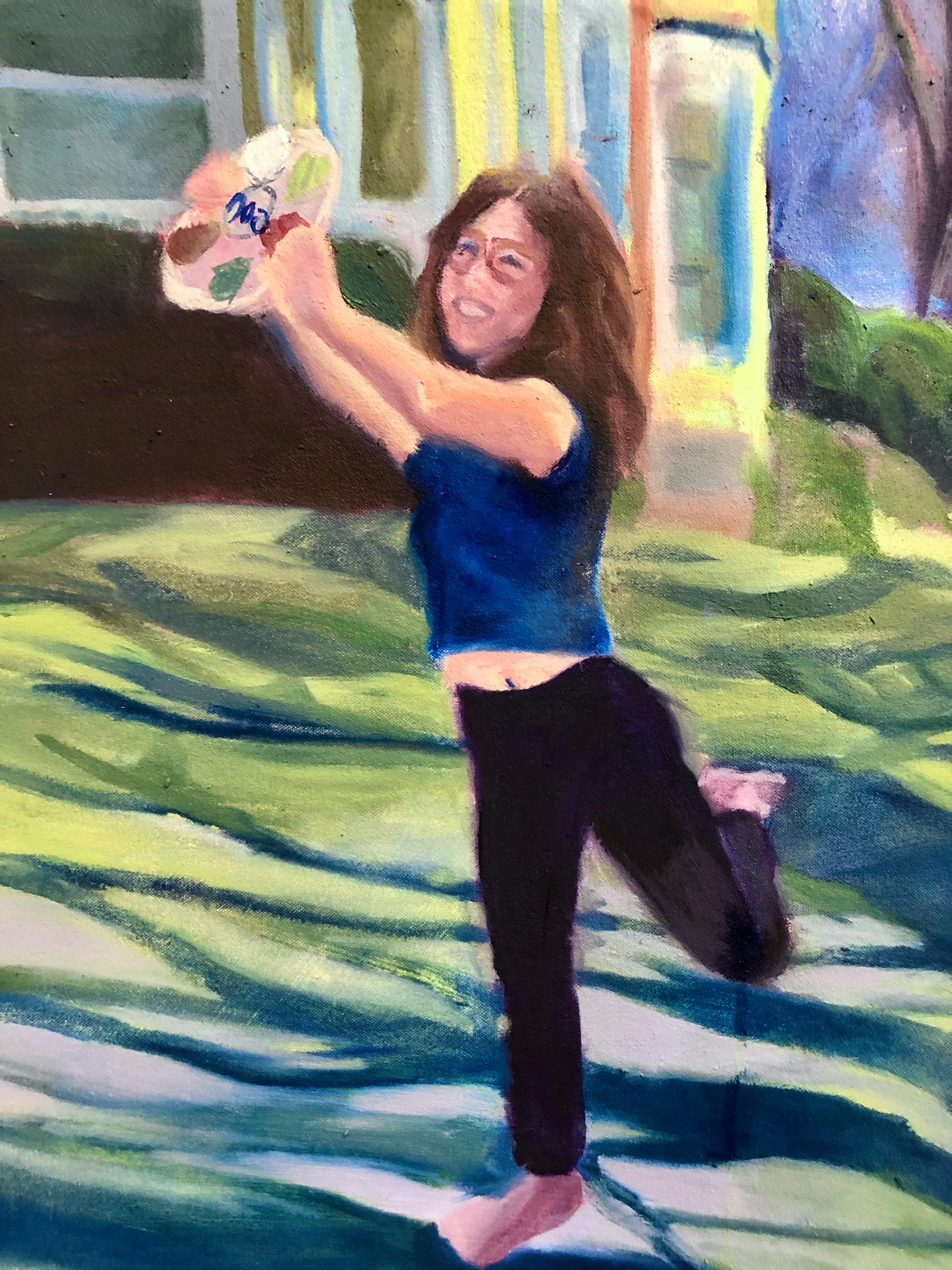 Pesach lunch, acrylic and oil on fabric, 2020