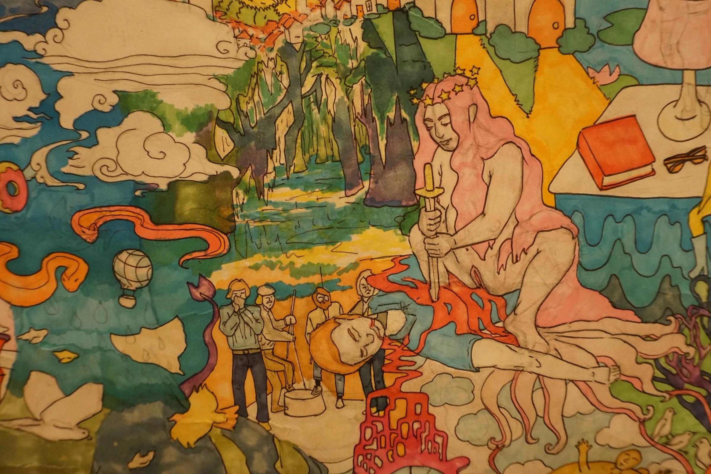 into the orchard, pen and marker on paper, 2021