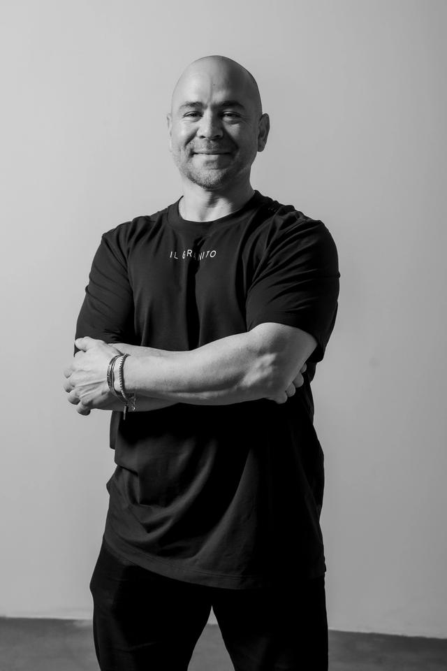 Headshot for Rafael Figueroa, black and white