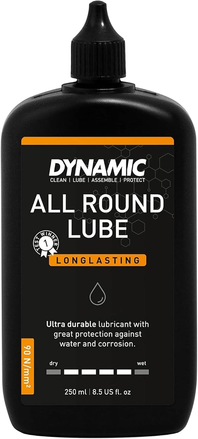 Dynamic All Round Lube Allwetter Kettenöl in schwarzer Flasche