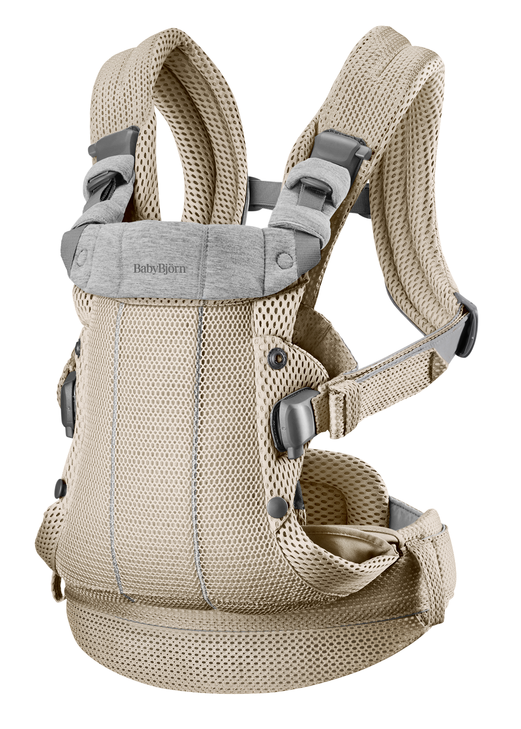 BabyBjörn Babytrage Harmony in 3D Mesh grau-beige