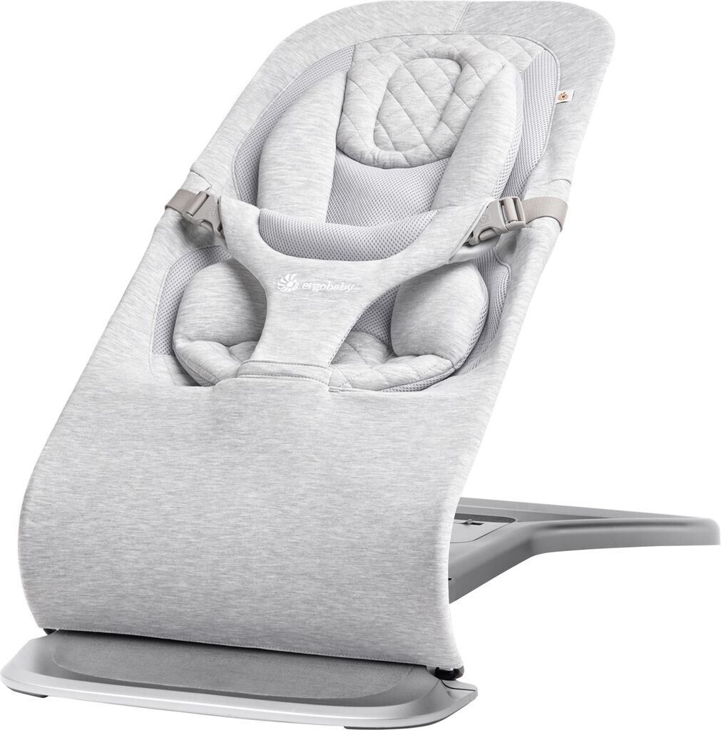 Ergobaby Evolve 3-in-1 Babywippe in Light Grey mit eingelegtem Neugeboreneneinsatz
