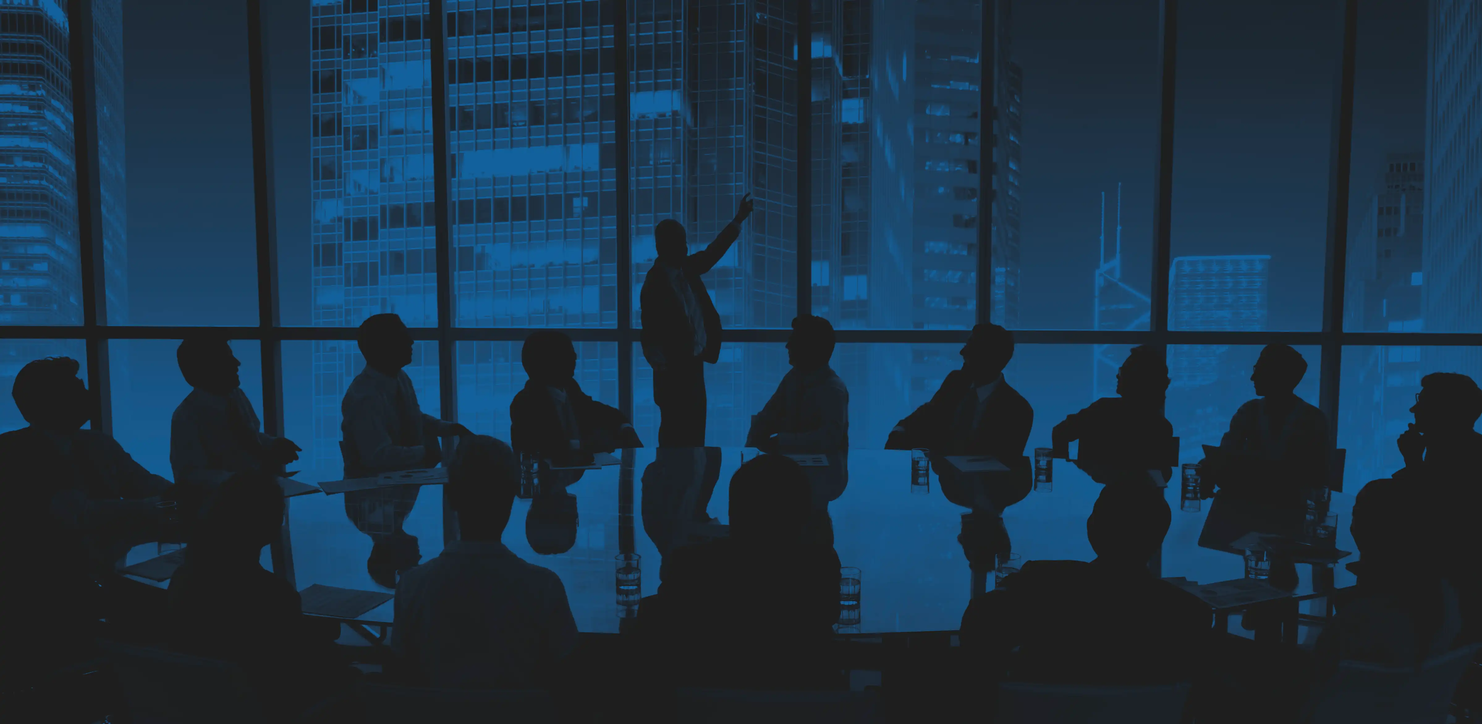 A group of people having a meeting
