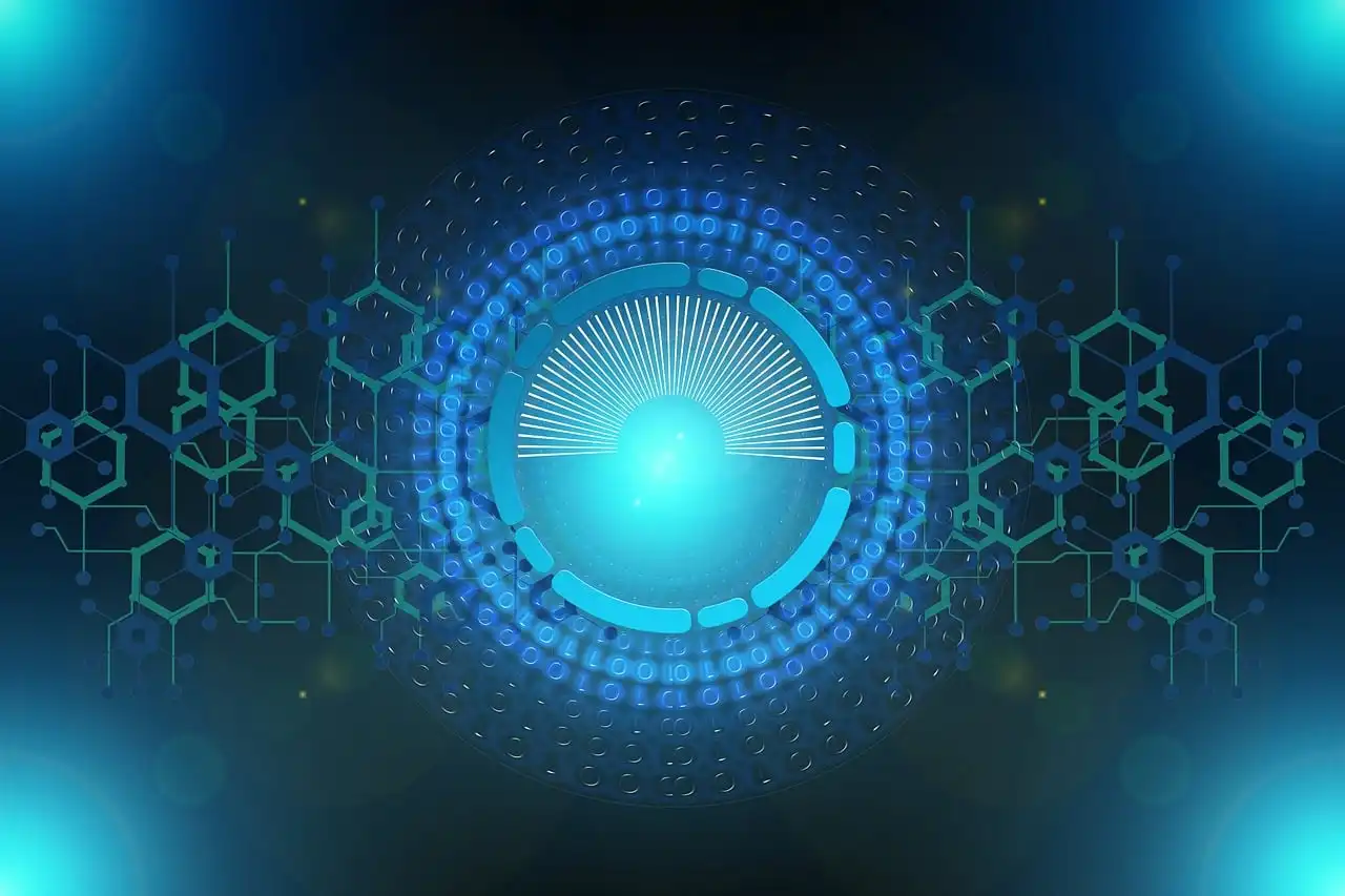 Dark slightly abstract background for The Blockchain Modernization Scale Brief