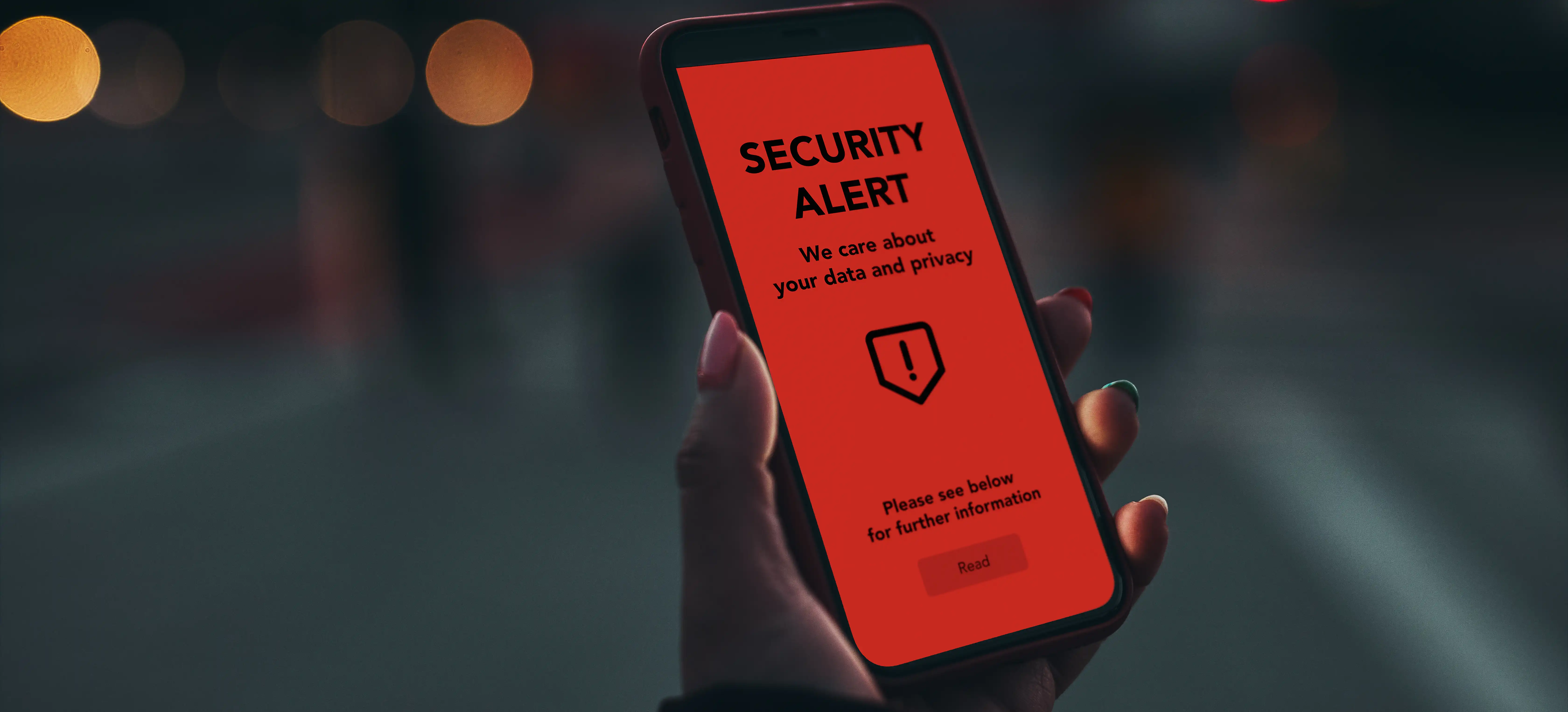 A red security alert on phone