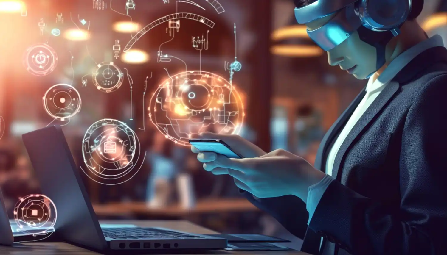 Person using ai tool at working