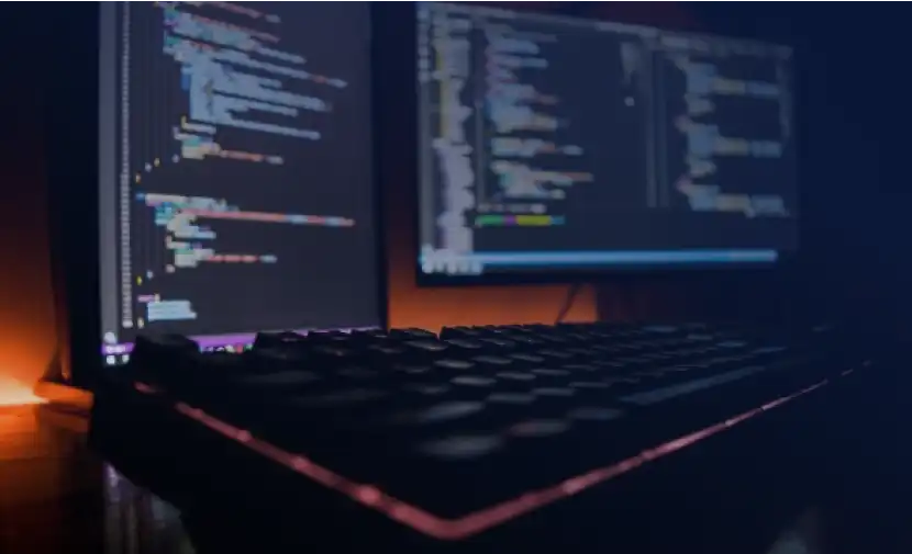 computer and keyboard