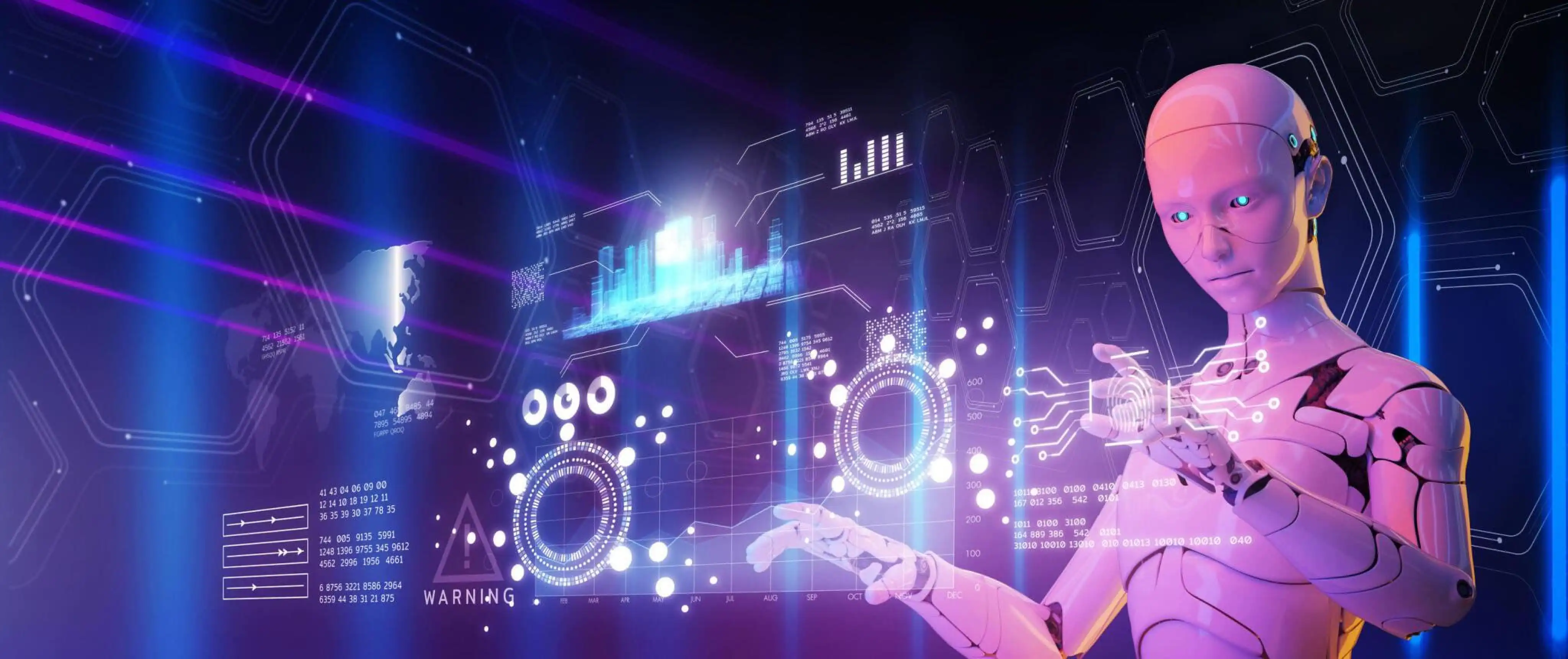 Robot interacting with holographic display