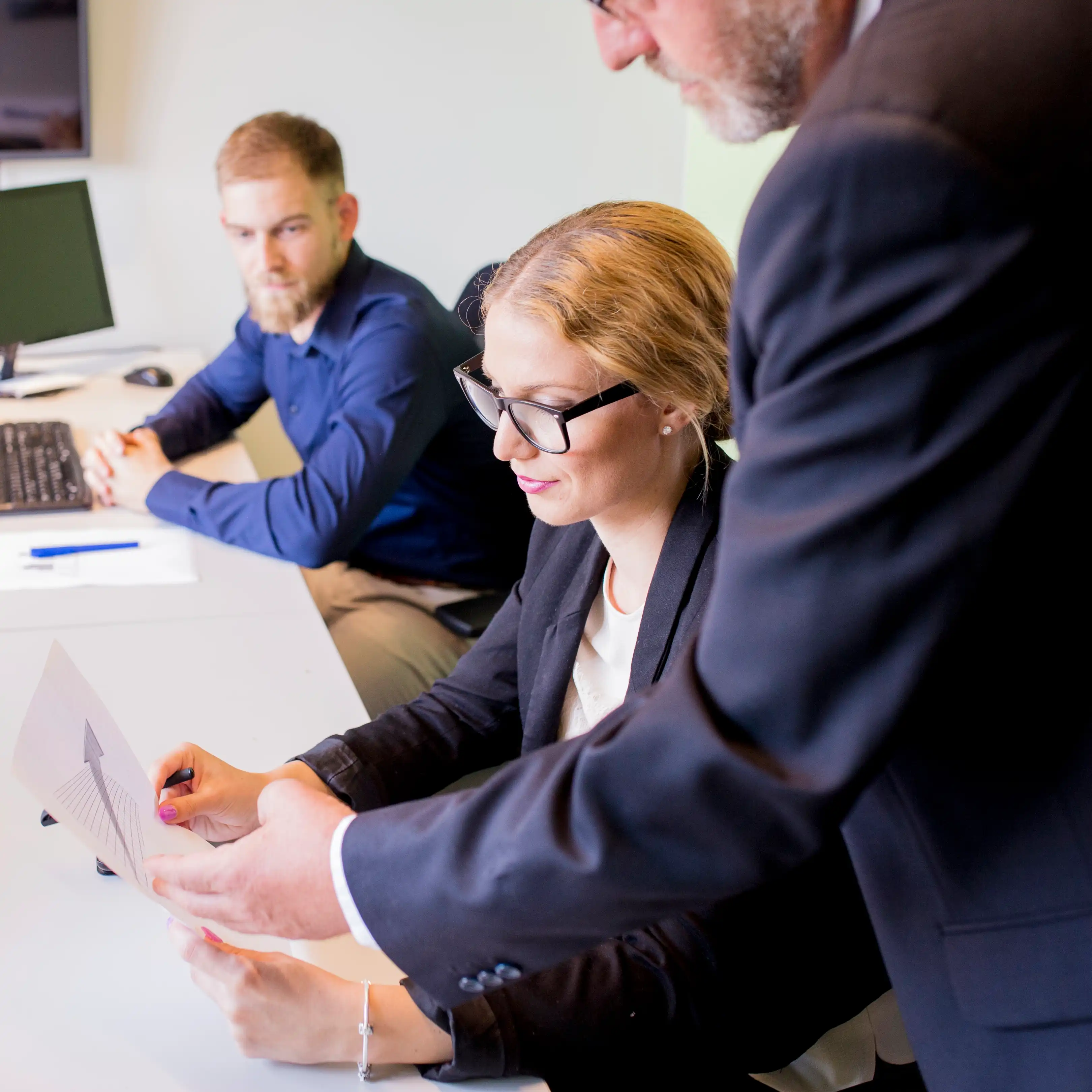 close up business viewing sheets