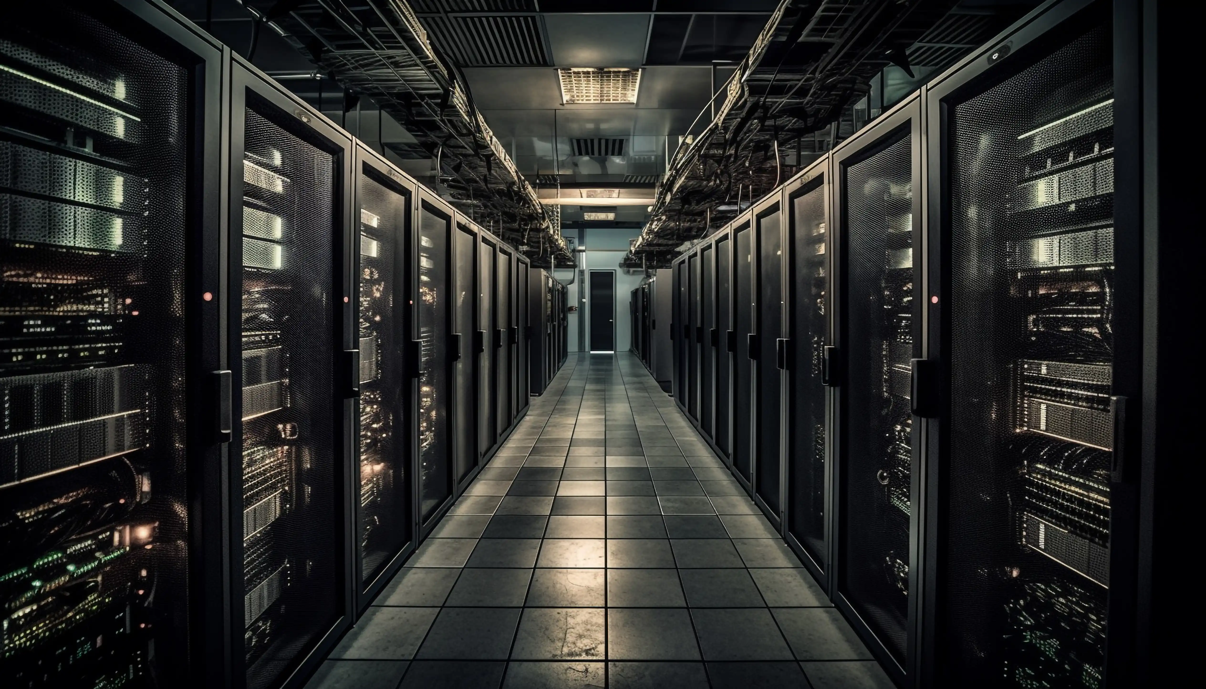 Computer equipment in row secure network connection