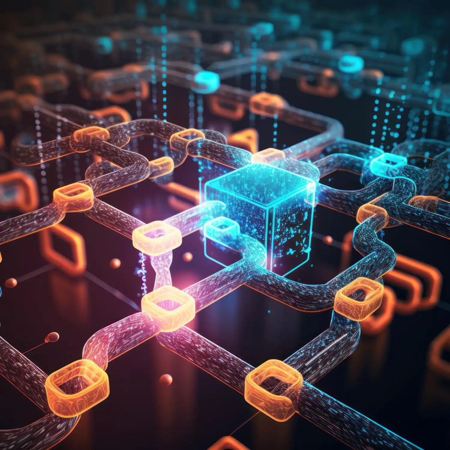 Blockchain technology Beautiful colorful picture Generative AI