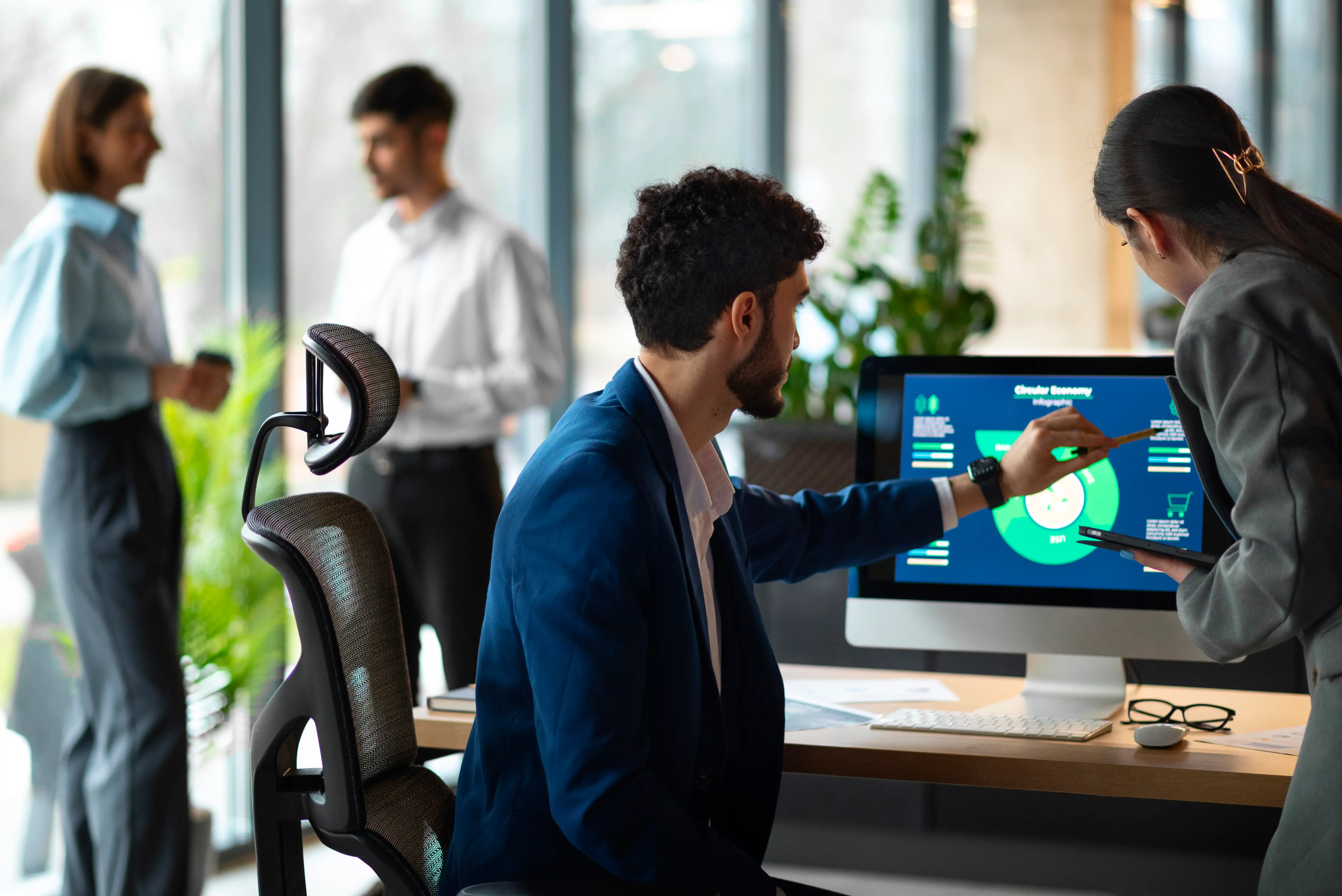 team work on computer
