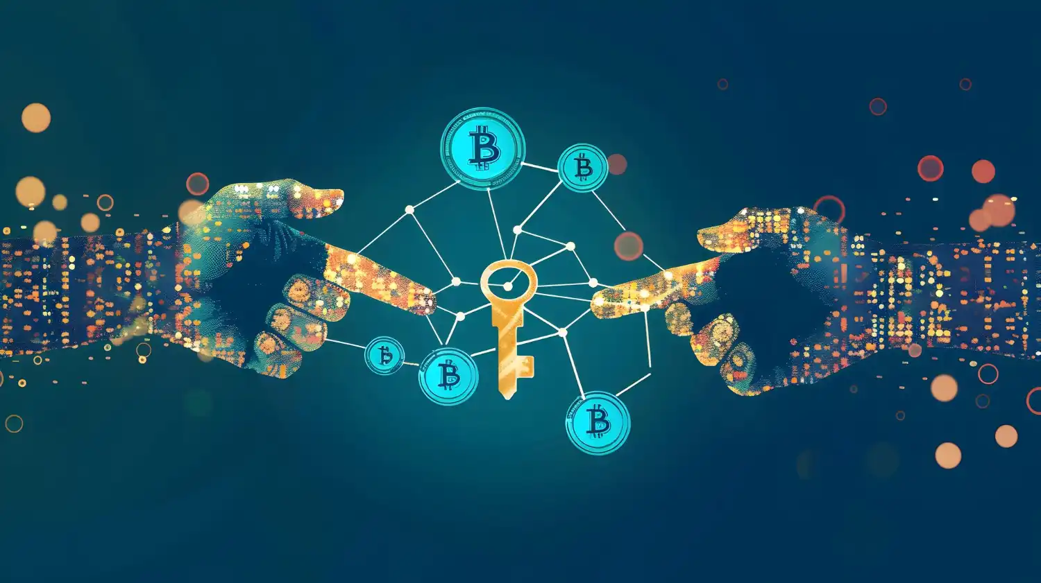 Hands Exchanging Key Representing Partnerships and Digital Transformation in Financial and Business Landscapes
