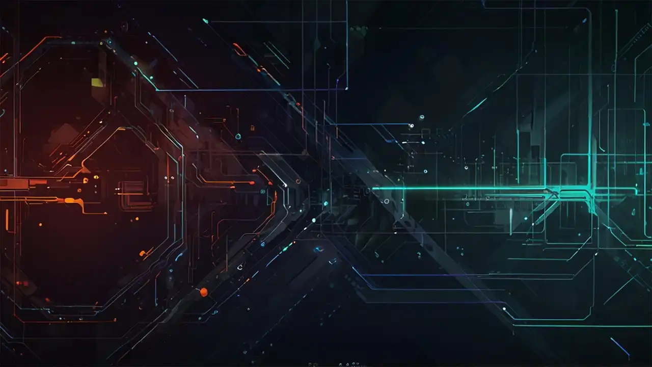 Dark slightly abstract background for The Healthcare Technology Strategy Brief