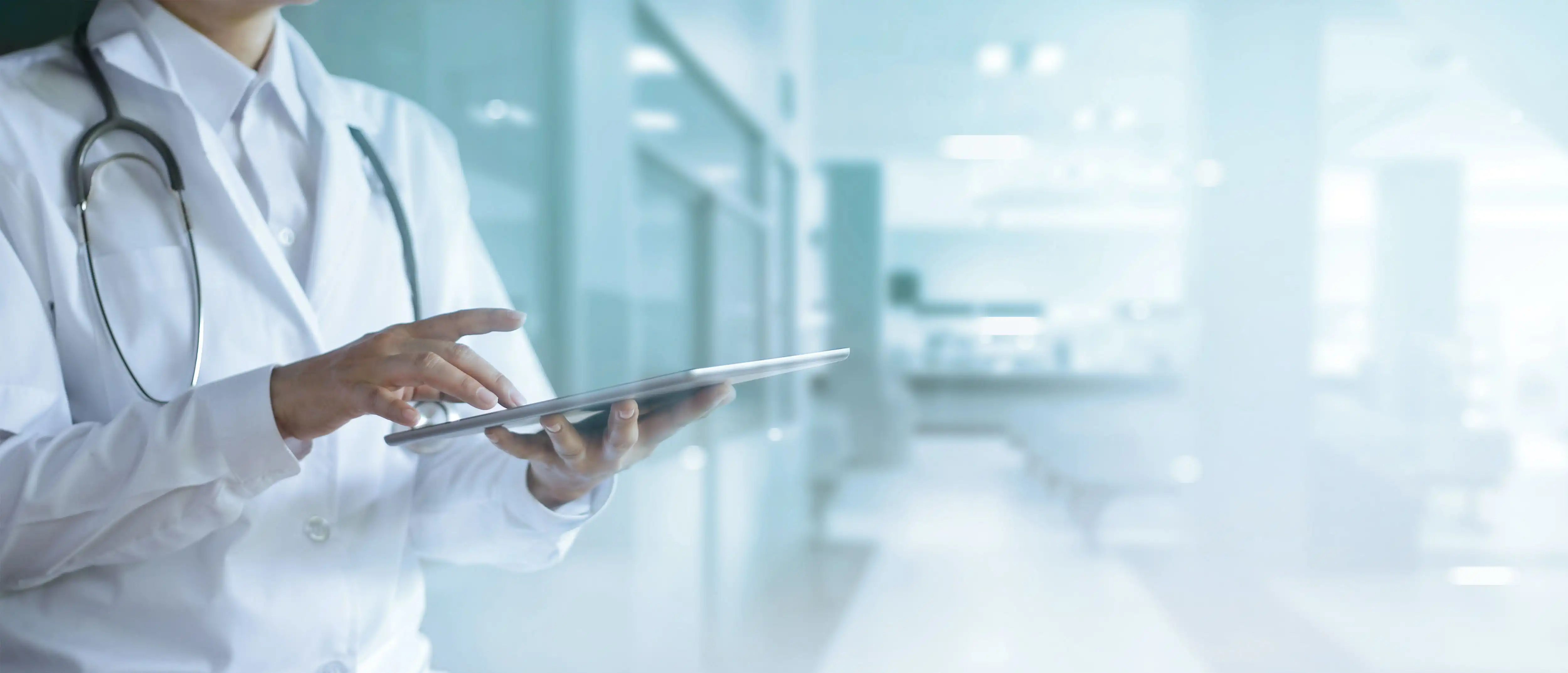 doctor using tablet