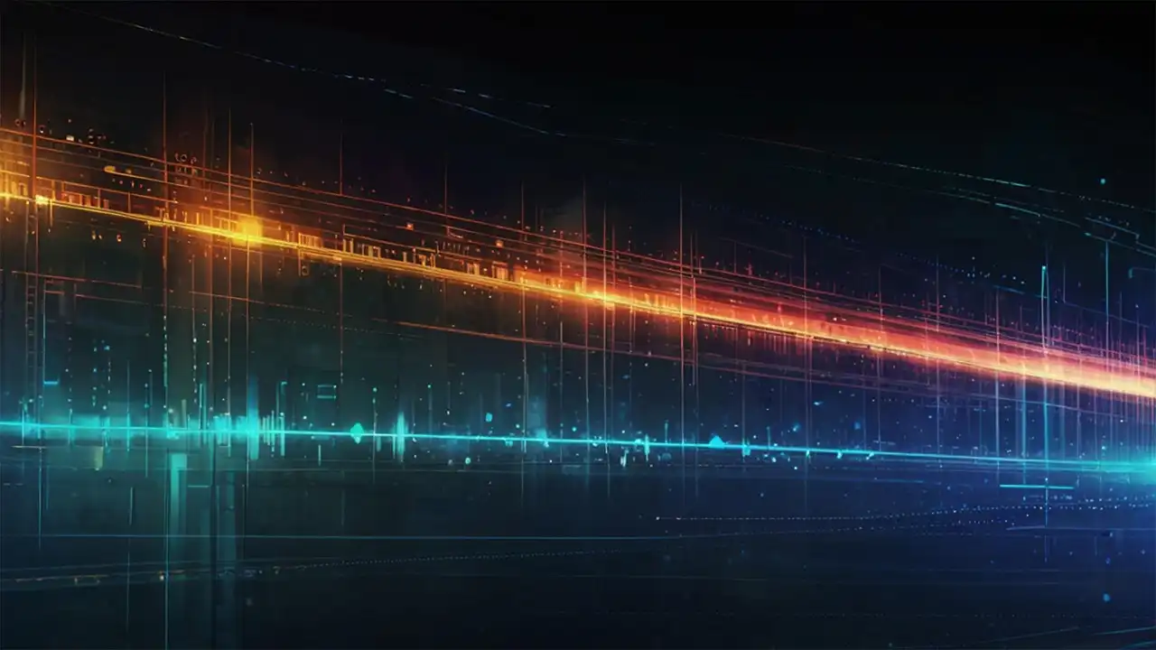 Dark slightly abstract background for The Healthcare Technology Risk Brief