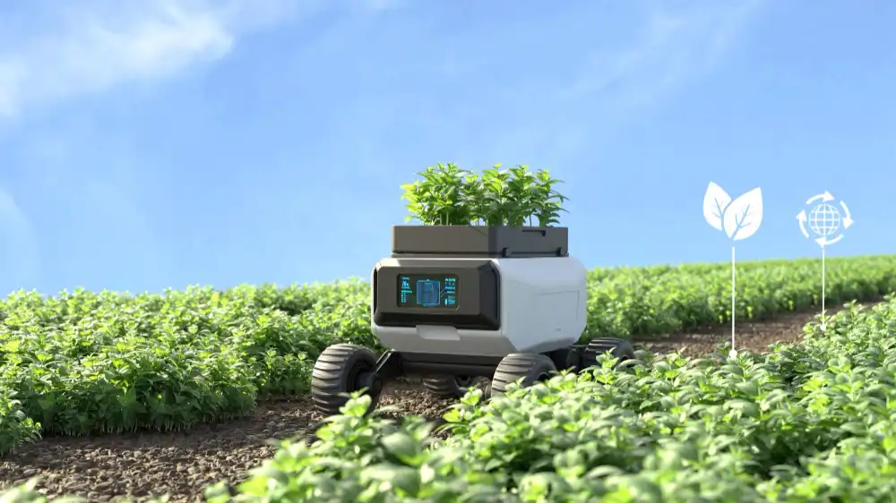 Agricultural robot in a farm