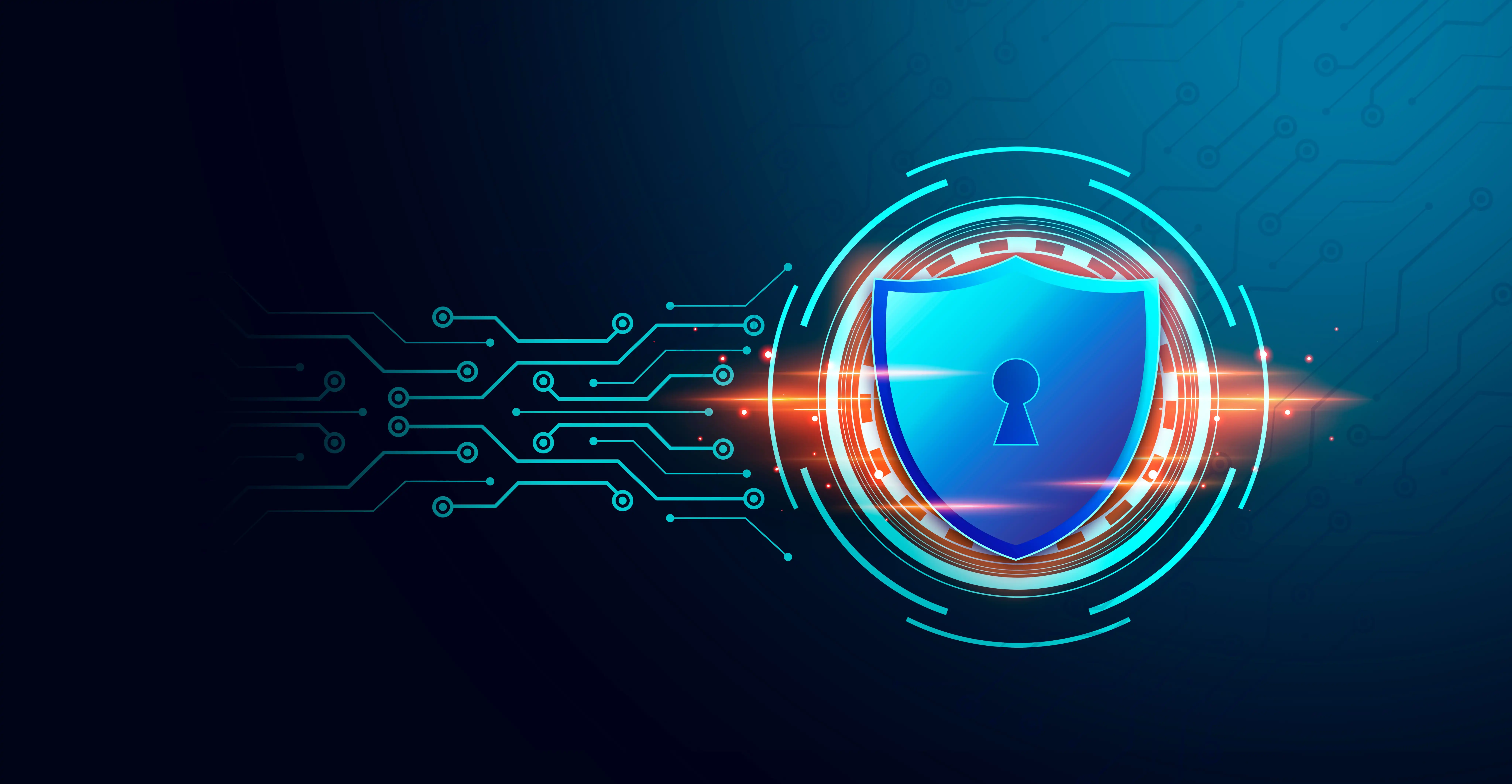digital shield with a keyhole