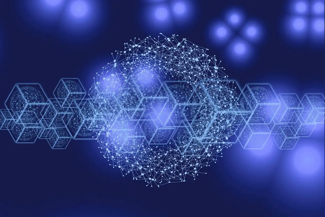 Dark slightly abstract background for The Blockchain Modernization Value Report