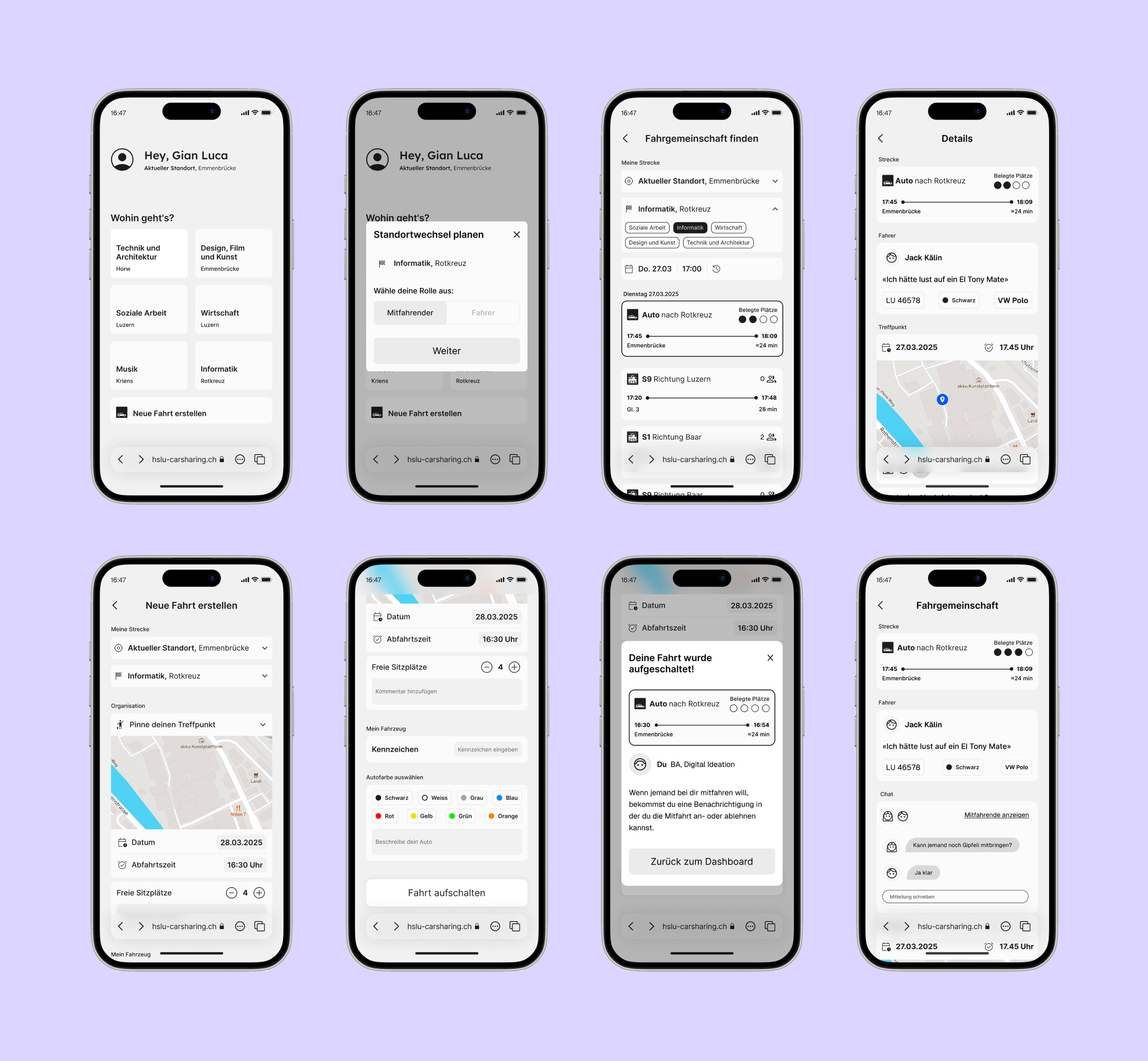 Mid Fidelity Prototype Screens