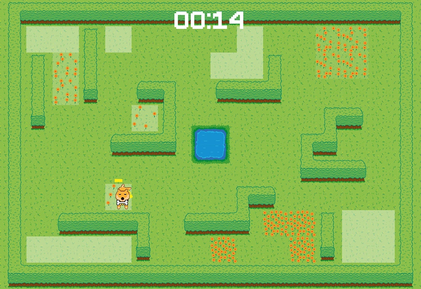 Image of Game Interface with the Tilemap & Dog Character
