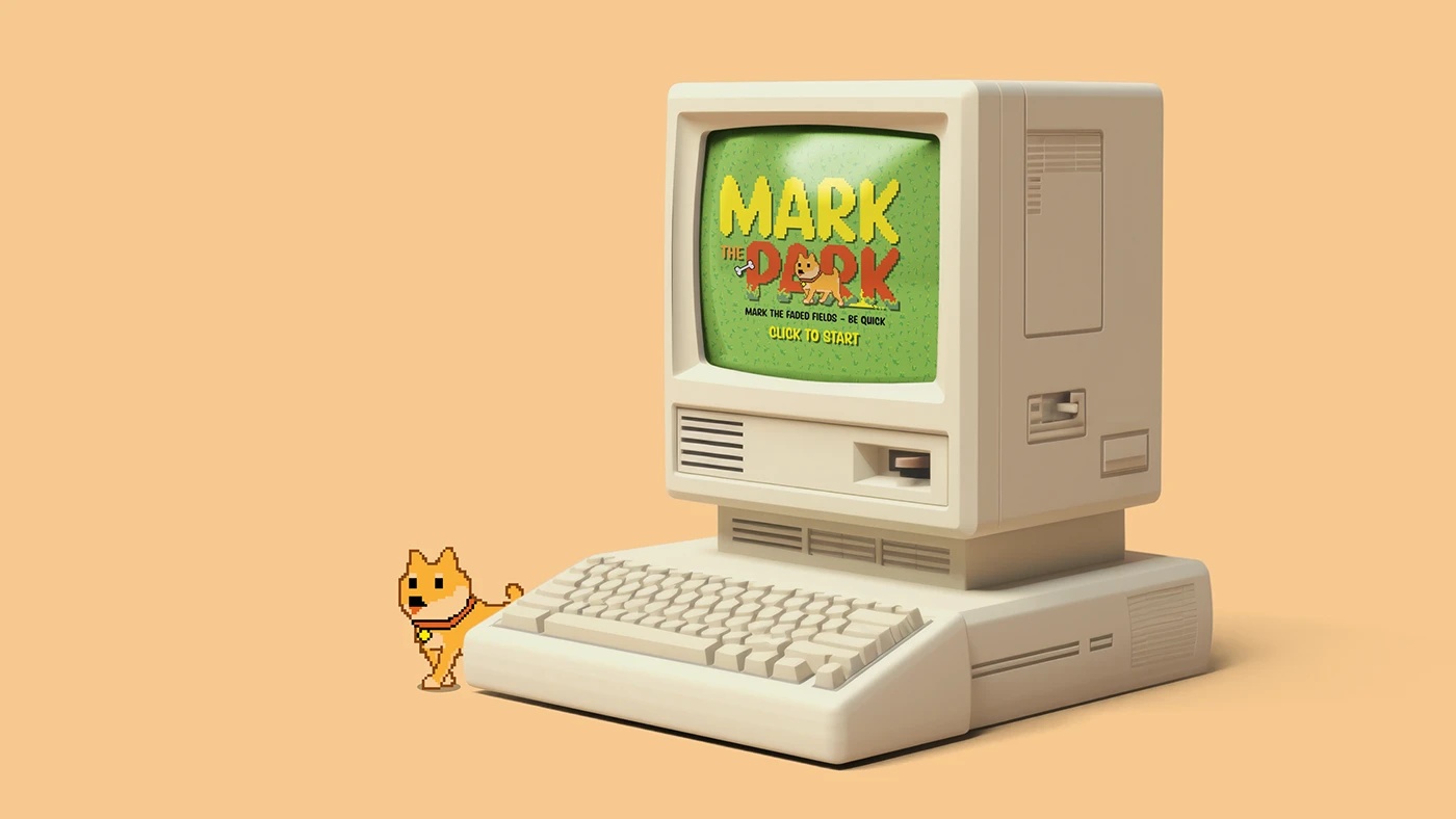 Mockup of the Pixel Art on a Old Computerscreen