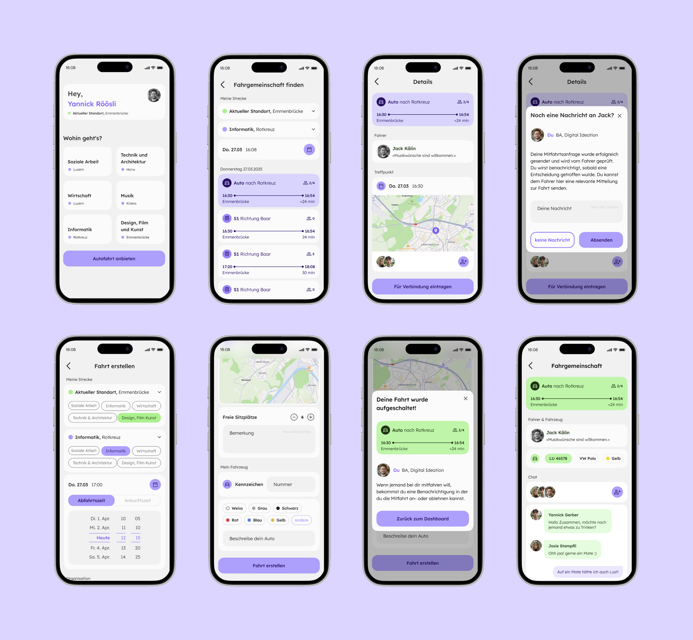High Fidelity Screens of Penda App