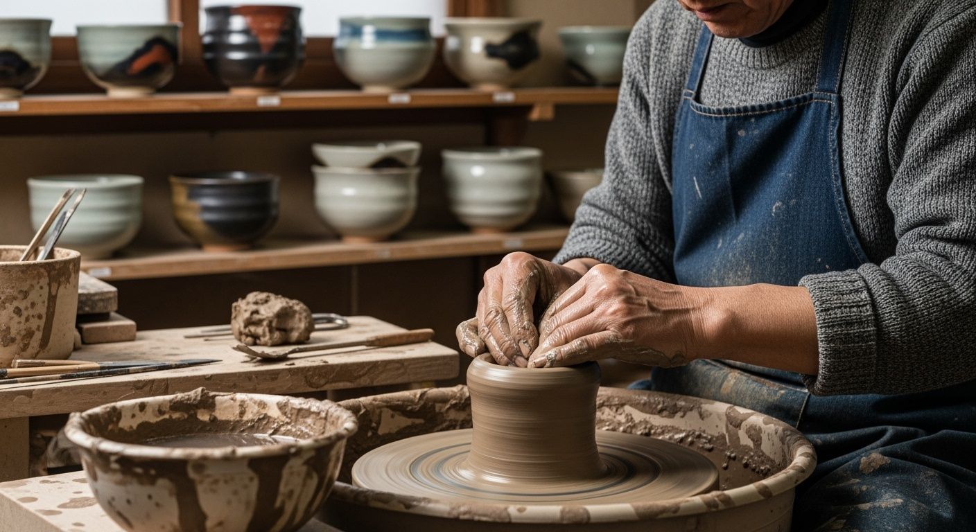 Exquisite Raku pottery tea bowl
